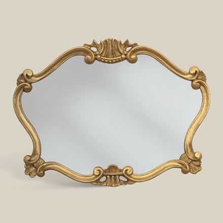 Spegel i klassisk stil med ram av bladguld tillverkad i Italien - värdefull Viadurini