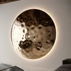 Clea rund väggspegel i hamrat glas, tillverkad i Italien Viadurini