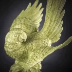 Papegojformad keramikfigur handgjord i Italien - Pagallo Viadurini