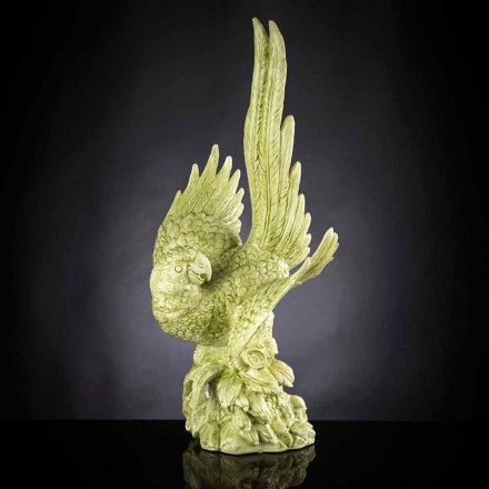 Papegojformad keramikfigur handgjord i Italien - Pagallo Viadurini