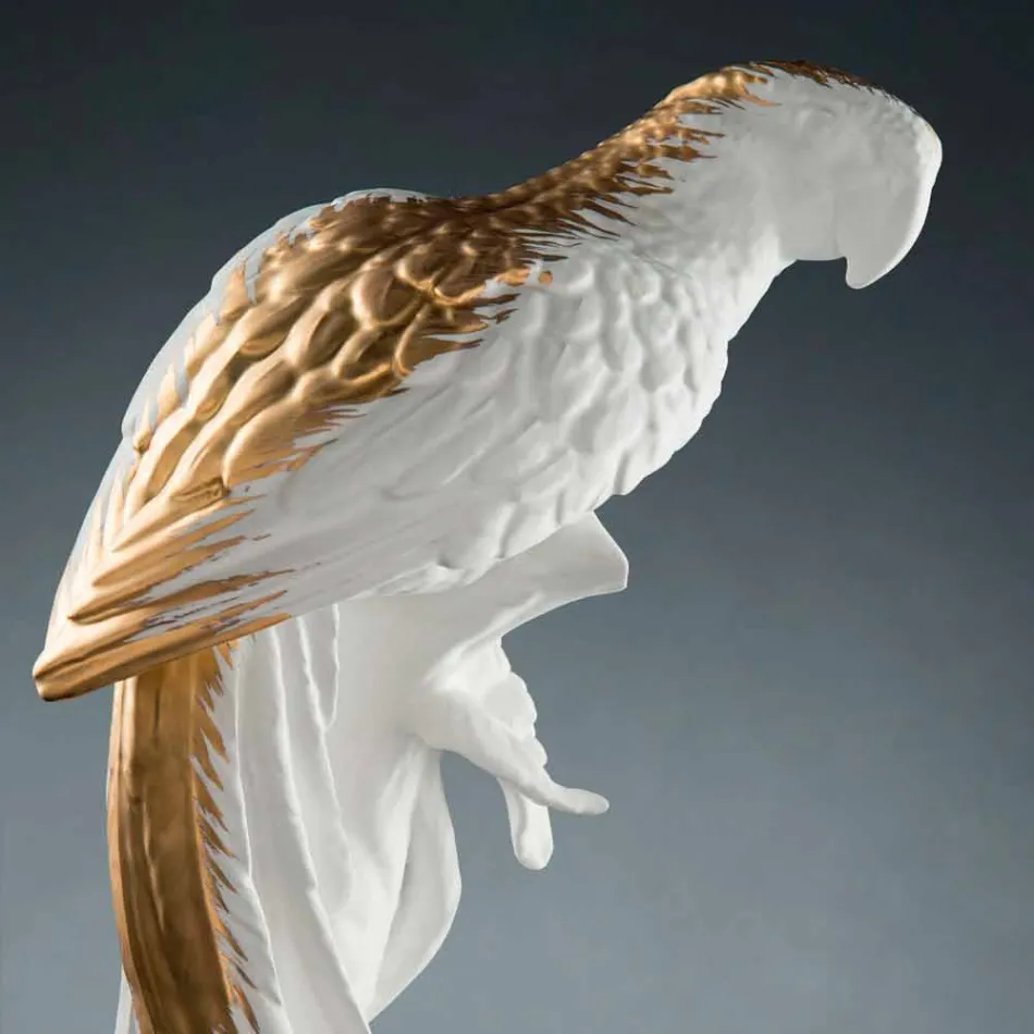 Handgjord keramisk papegojformad statyett Tillverkad i Italien - Pagallo Viadurini