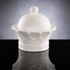 Dekorativ statyett i vit keramik handgjord tillverkad i Italien - drottning Viadurini