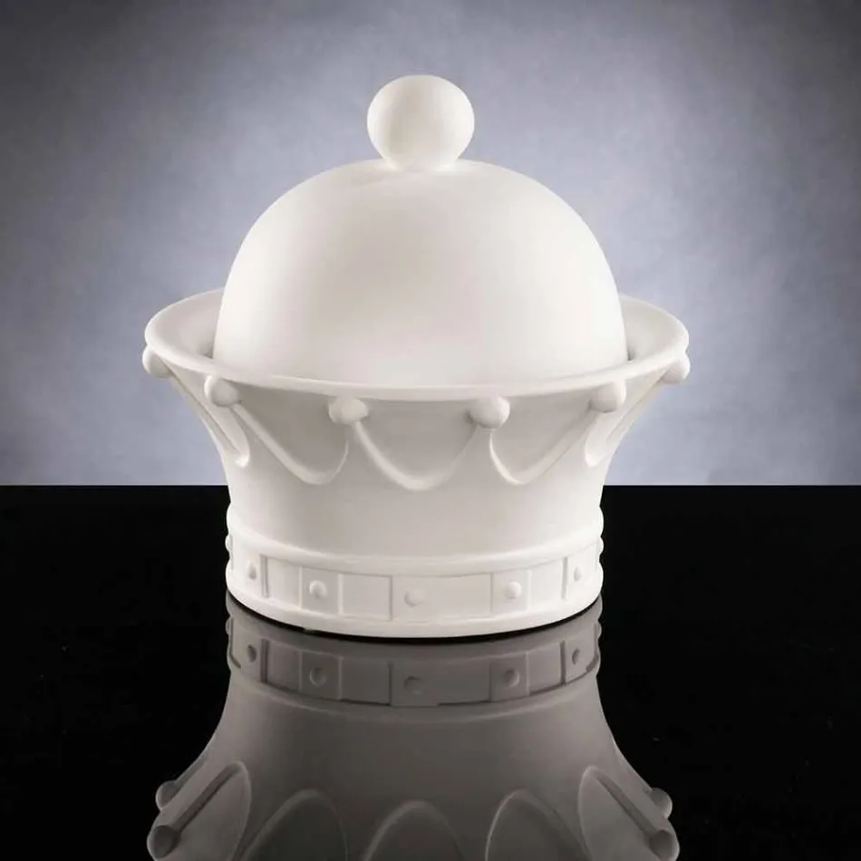 Dekorativ statyett i vit keramik handgjord tillverkad i Italien - drottning Viadurini