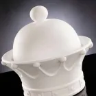 Dekorativ statyett i vit keramik handgjord tillverkad i Italien - drottning Viadurini