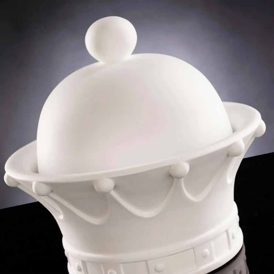 Dekorativ statyett i vit keramik handgjord tillverkad i Italien - drottning Viadurini