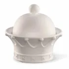 Dekorativ statyett i vit keramik handgjord tillverkad i Italien - drottning Viadurini