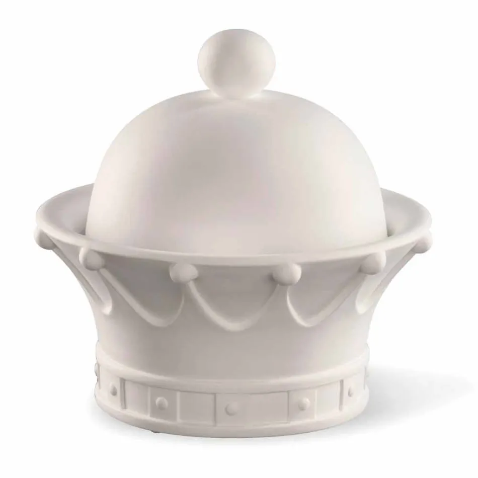 Dekorativ statyett i vit keramik handgjord tillverkad i Italien - drottning Viadurini