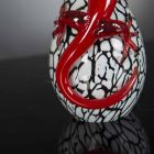 Dekorativ äggformad glasfigur med gecko tillverkad i Italien - Huevo Viadurini