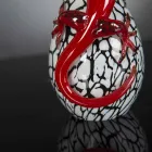 Dekorativ äggformad glasfigur med gecko tillverkad i Italien - Huevo Viadurini