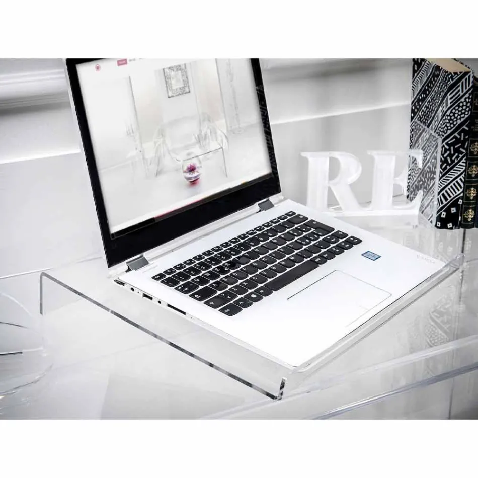 Laptopstativ i transparent eller rökt plexiglas Design 2 stycken - Nerdino Viadurini