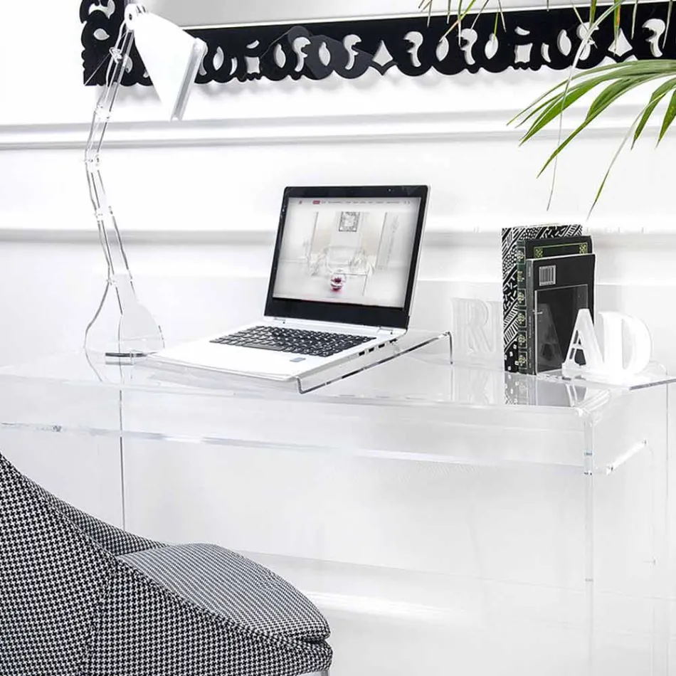 Laptopstativ i transparent eller rökt plexiglas Design 2 stycken - Nerdino Viadurini