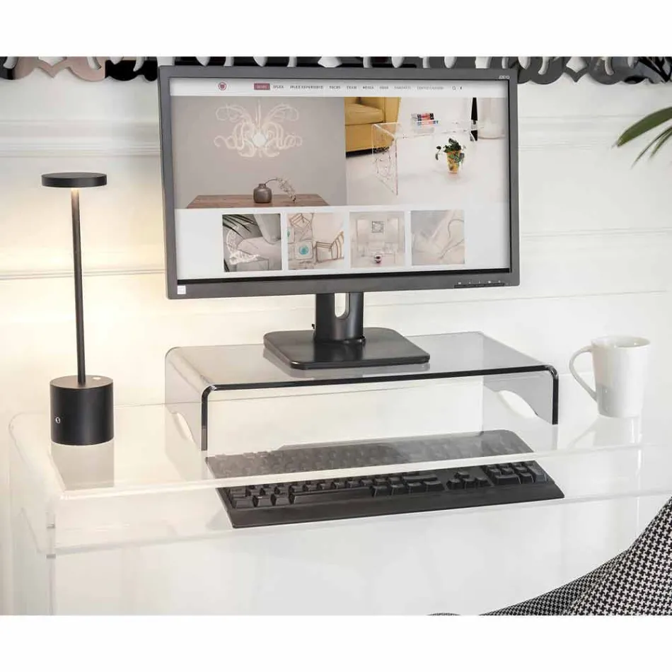 Skärmställ i transparent eller rökt plexiglas italiensk design - nörd Viadurini