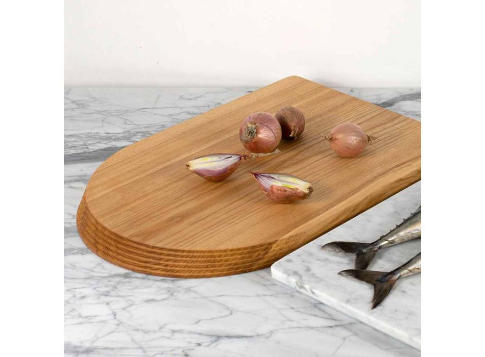 Skärbräda och köksutrustning i marmor, trä och stål Lyxig design - Icaro Viadurini