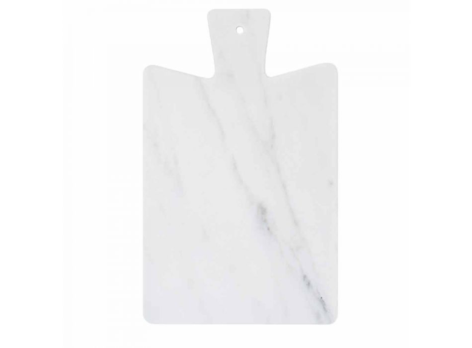 Modern skärbräda i vit Carrara-marmor tillverkad i Italien - Biblon Viadurini