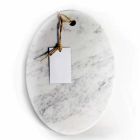 Modern oval skärbräda i vit Carrara marmor tillverkad i Italien - Masha Viadurini