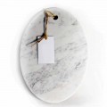 Modern oval skärbräda i vit Carrara marmor tillverkad i Italien - Masha