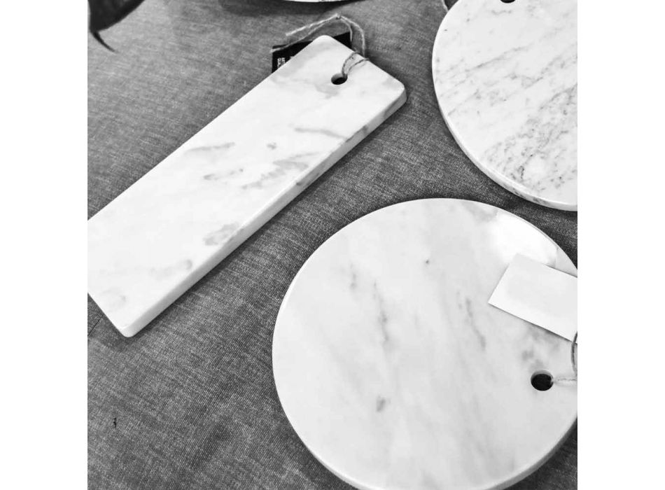 Rektangulär skärbräda i vit Carrara-marmor tillverkad i Italien - Masha Viadurini