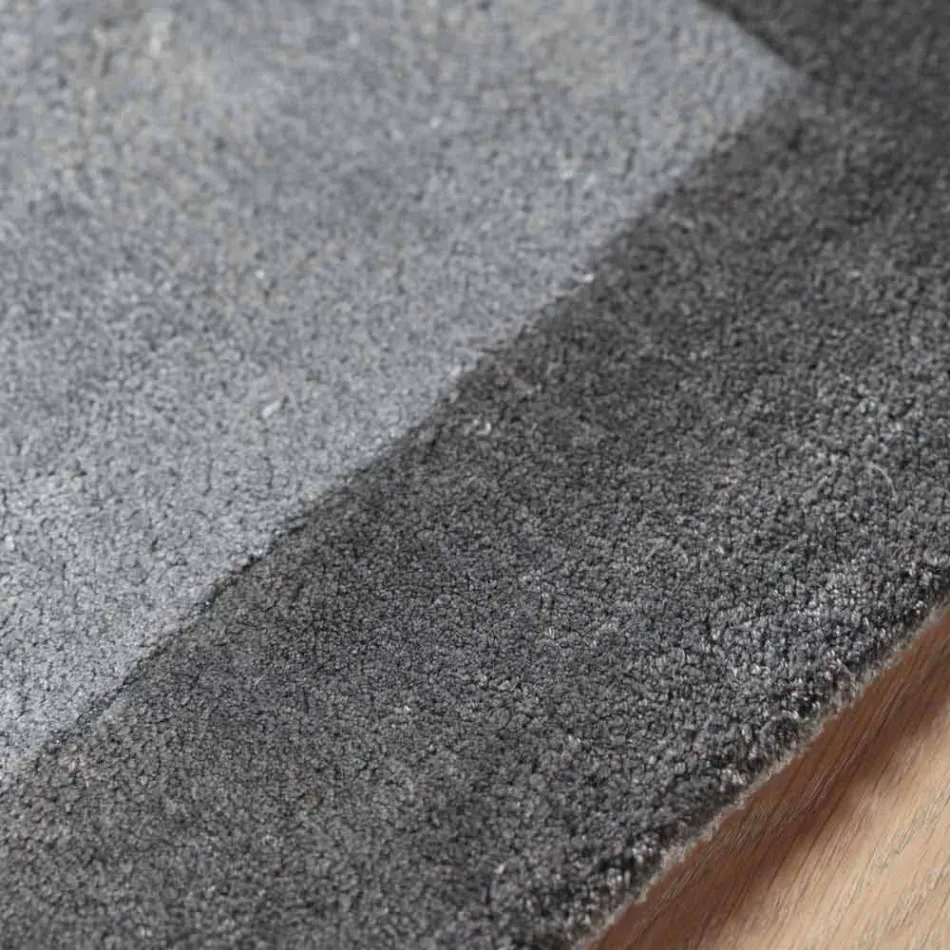 Gränsad matta i bomull och färgad viskos för vardagsrum - Planetarium Viadurini