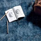 Vardagsrumsmatta i bomull, viskos och ull Tillverkad på en manuell vävstol - Melita Viadurini