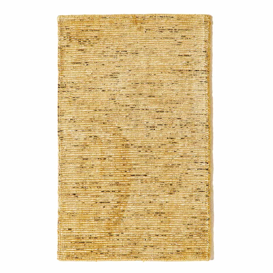 Vardagsrumsmatta i bomull, viskos och ull Tillverkad på en manuell vävstol - Melita Viadurini