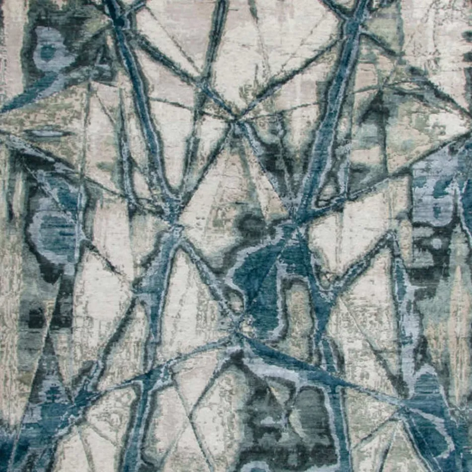 Modern design mönstrad vardagsrumsmatta i bambusilke och ull - Laptos Viadurini