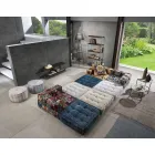 Etniska färgade rektangulära tygdäck med tofsar - Fibraù Viadurini