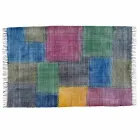 Etniska färgade rektangulära tygdäck med tofsar - Fibraù Viadurini