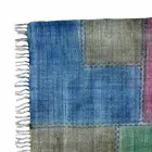 Etniska färgade rektangulära tygdäck med tofsar - Fibraù Viadurini