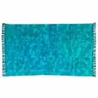 Etniska färgade rektangulära tygdäck med tofsar - Fibraù Viadurini