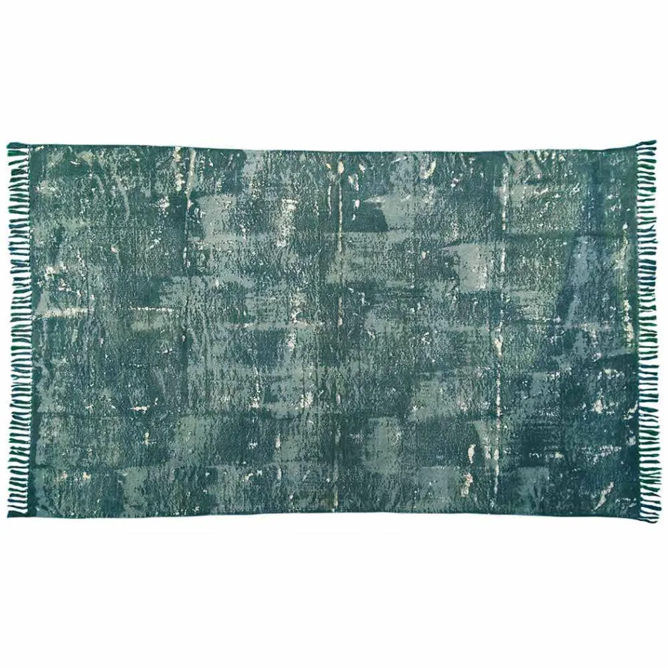 Etniska färgade rektangulära tygdäck med tofsar - Fibraù Viadurini