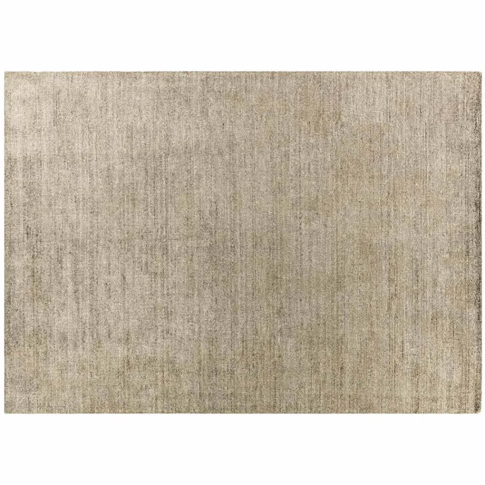 Handgjord matta vävd i Indien Högkvalitativ ull och bambusilke - Anella Viadurini