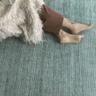 Handgjord matta vävd i Indien Högkvalitativ ull och bambusilke - Anella Viadurini