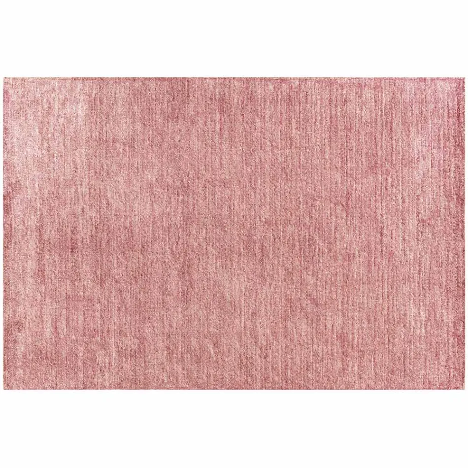 Handgjord matta vävd i Indien Högkvalitativ ull och bambusilke - Anella Viadurini