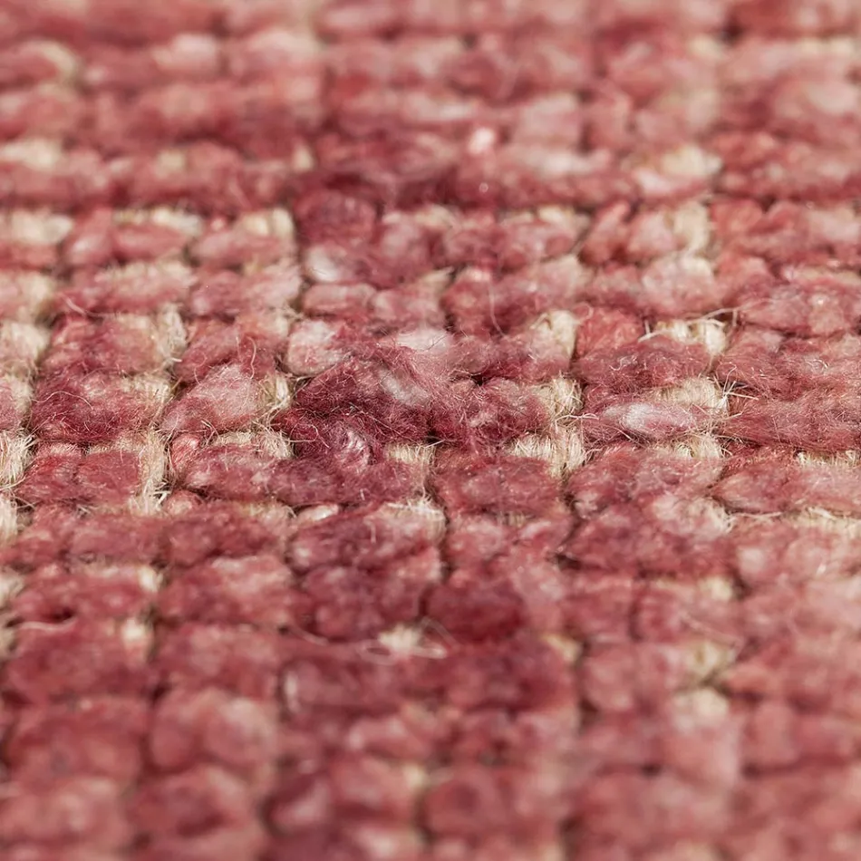 Handgjord matta vävd i Indien Högkvalitativ ull och bambusilke - Anella Viadurini