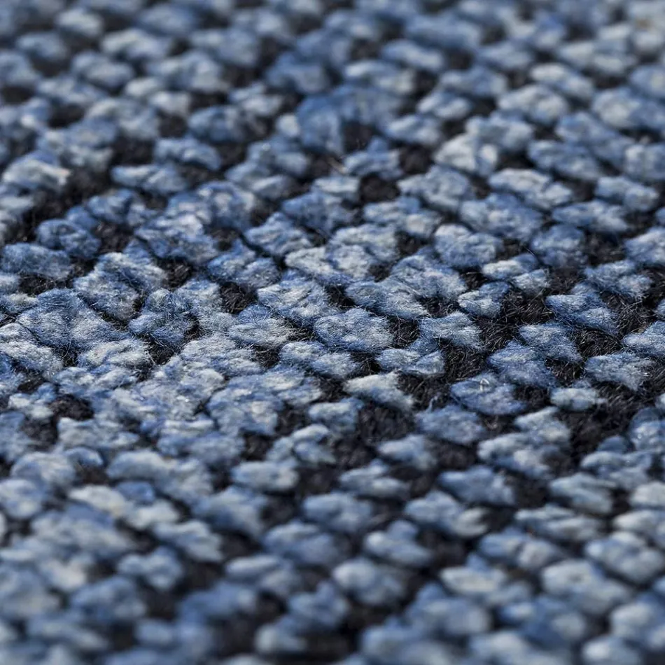 Handgjord matta vävd i Indien Högkvalitativ ull och bambusilke - Anella Viadurini