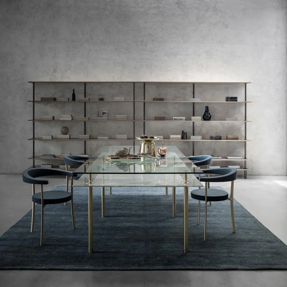 Handgjord matta vävd i Indien Högkvalitativ ull och bambusilke - Anella Viadurini