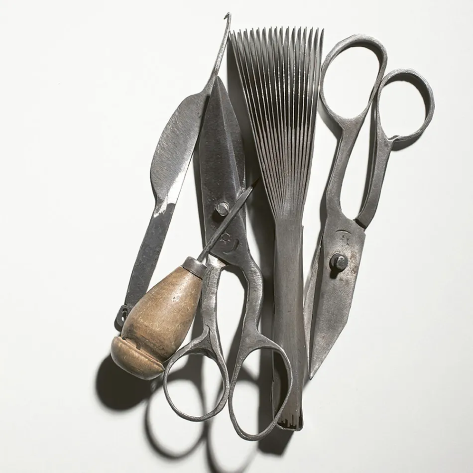 Handgjord matta vävd i Indien Högkvalitativ ull och bambusilke - Anella Viadurini