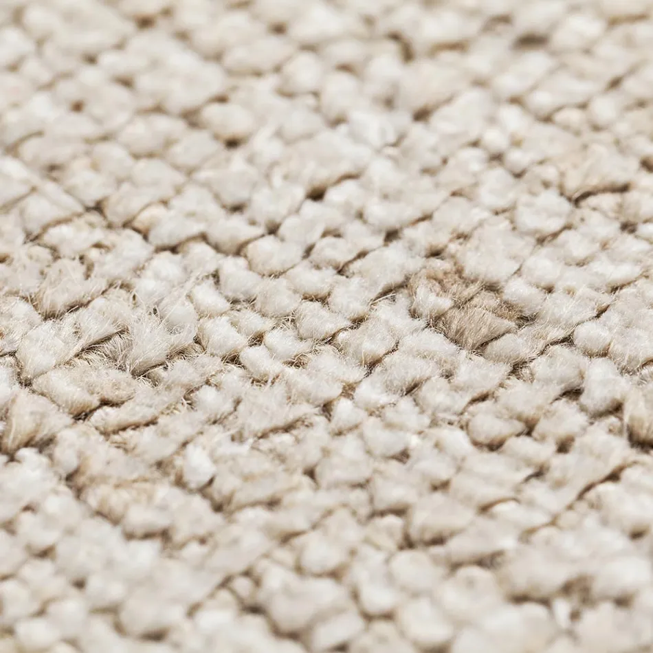 Handgjord matta vävd i Indien Högkvalitativ ull och bambusilke - Anella Viadurini