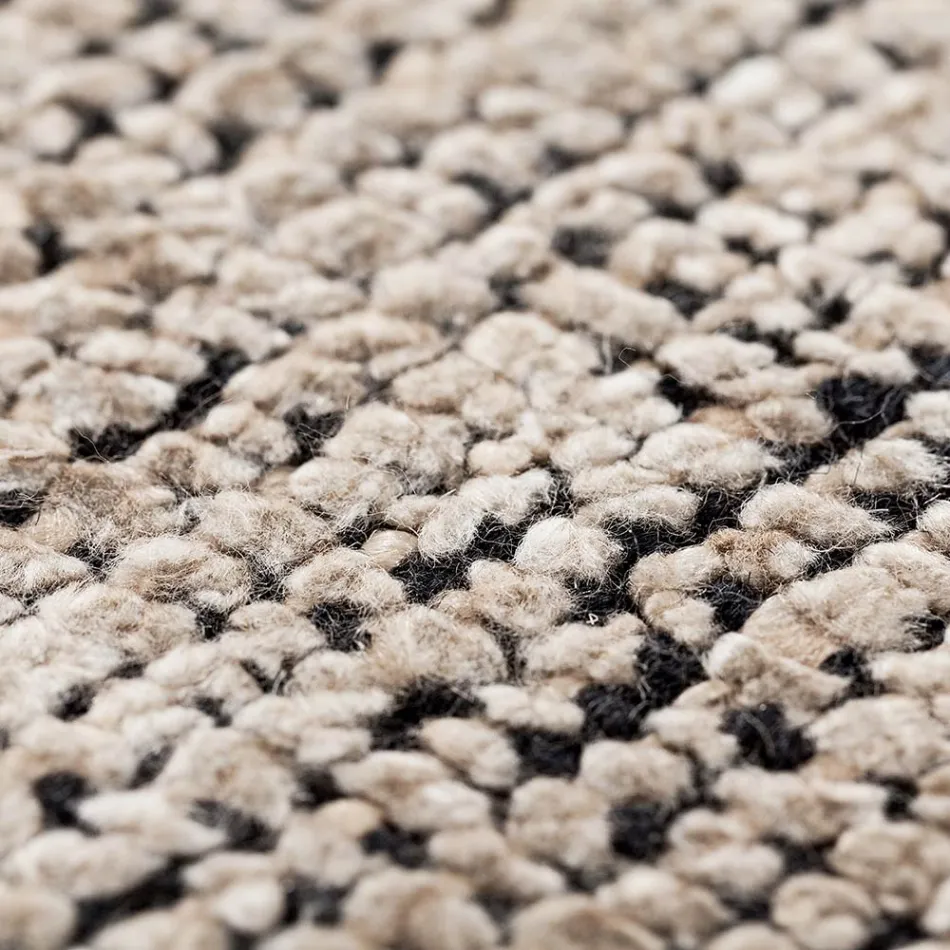 Handgjord matta vävd i Indien Högkvalitativ ull och bambusilke - Anella Viadurini