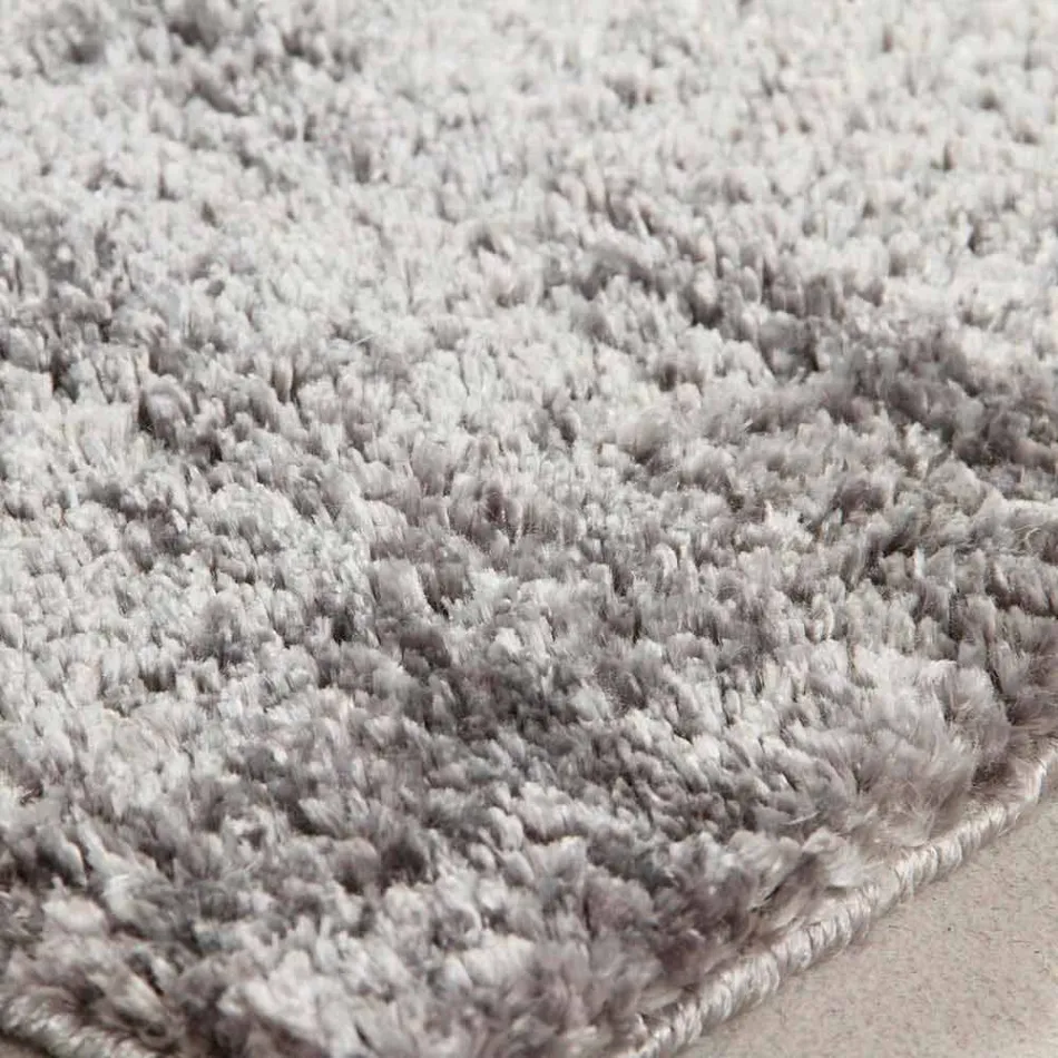 Stort silke och bomull modern design matta färgat långt hår - Etesia Viadurini