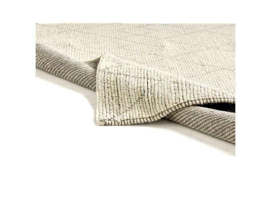 Modern vardagsrumsmatta handvävd i ull geometrisk design - Geome Viadurini