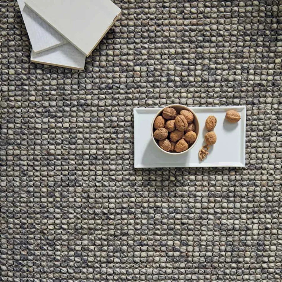 Modern handvävd ull- och bomullsmatta för vardagsrummet - Relict Viadurini