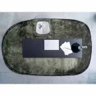 Oval vardagsrumsmatta i polyamid med digitaltryck - palmer Viadurini