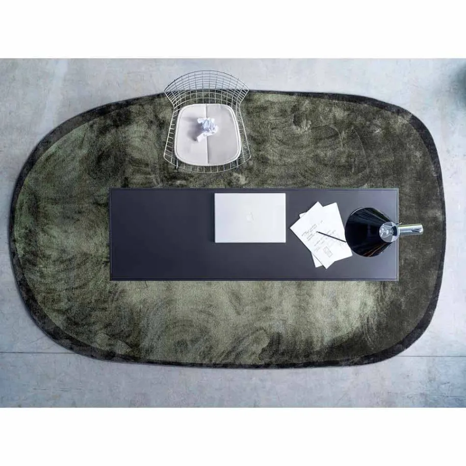 Oval vardagsrumsmatta i polyamid med digitaltryck - palmer Viadurini