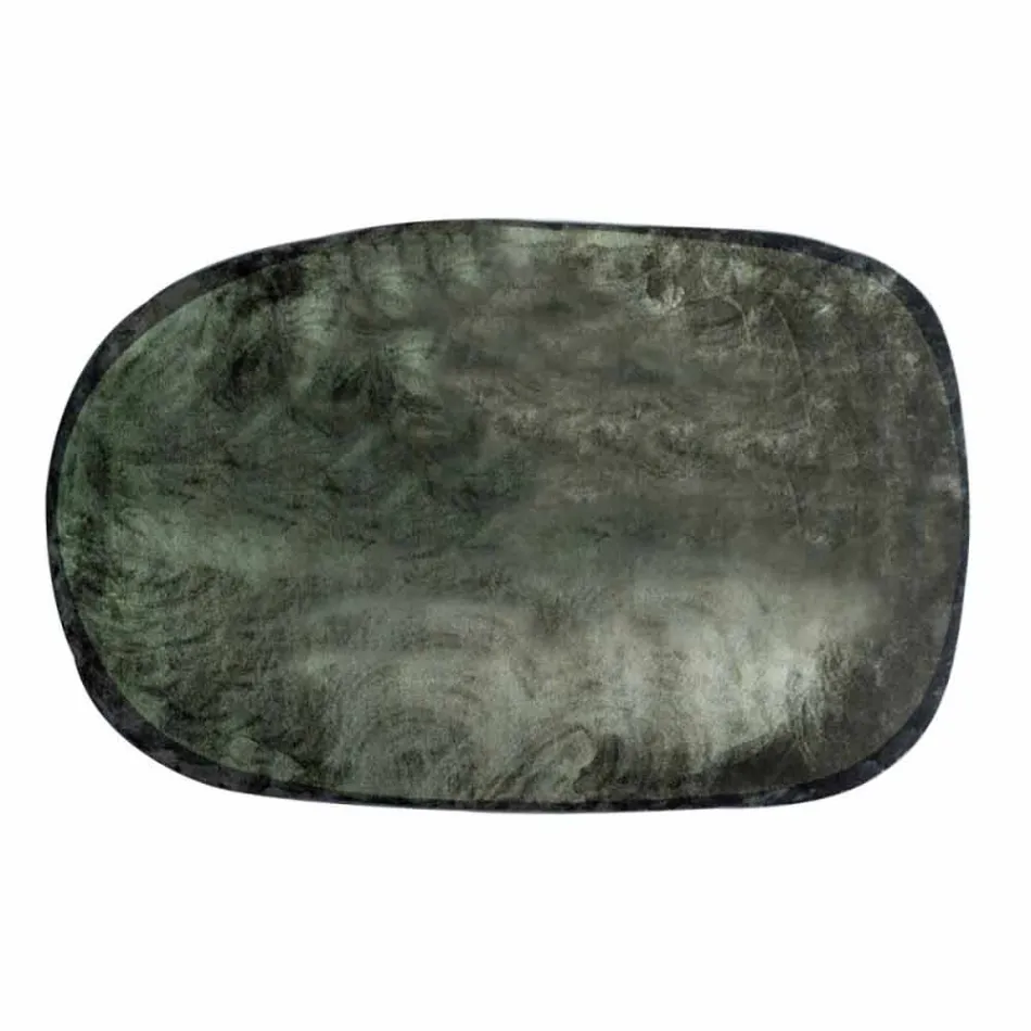 Oval vardagsrumsmatta i polyamid med digitaltryck - palmer Viadurini