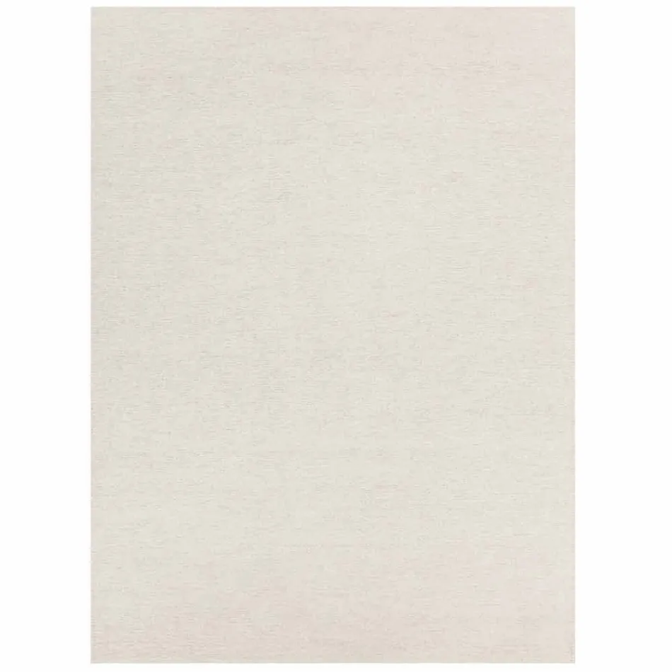 Rektangulär matta i ull och bomullsbrun eller grädde för modern design - Kuta Viadurini