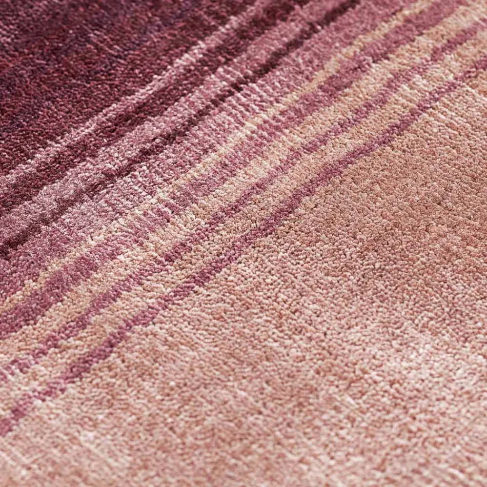 Handgjord vardagsrumsmatta i högkvalitativ viskos vävd i Indien - motorhuv Viadurini