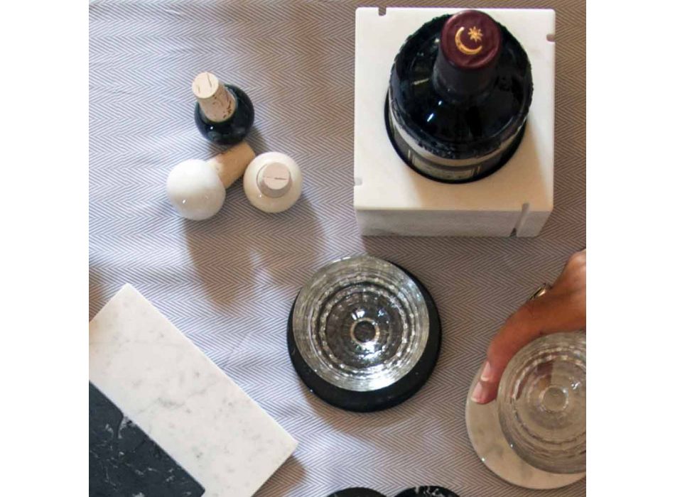 Vinpropp i färgad marmor och kork, italiensk design 6 stycken - pakt Viadurini