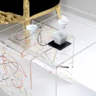 Designbord i färgad plexiglas tillverkad i Italien, Spinoso Viadurini