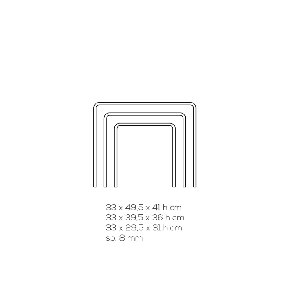 Vardagsrum Soffbord i Transparent Minimal Akryl Kristall 3 delar - Cecco Viadurini